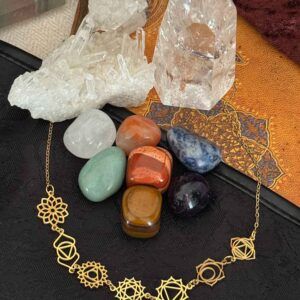 Kit Chakras: Colgante 7 Chakras con Piedras Curativas
